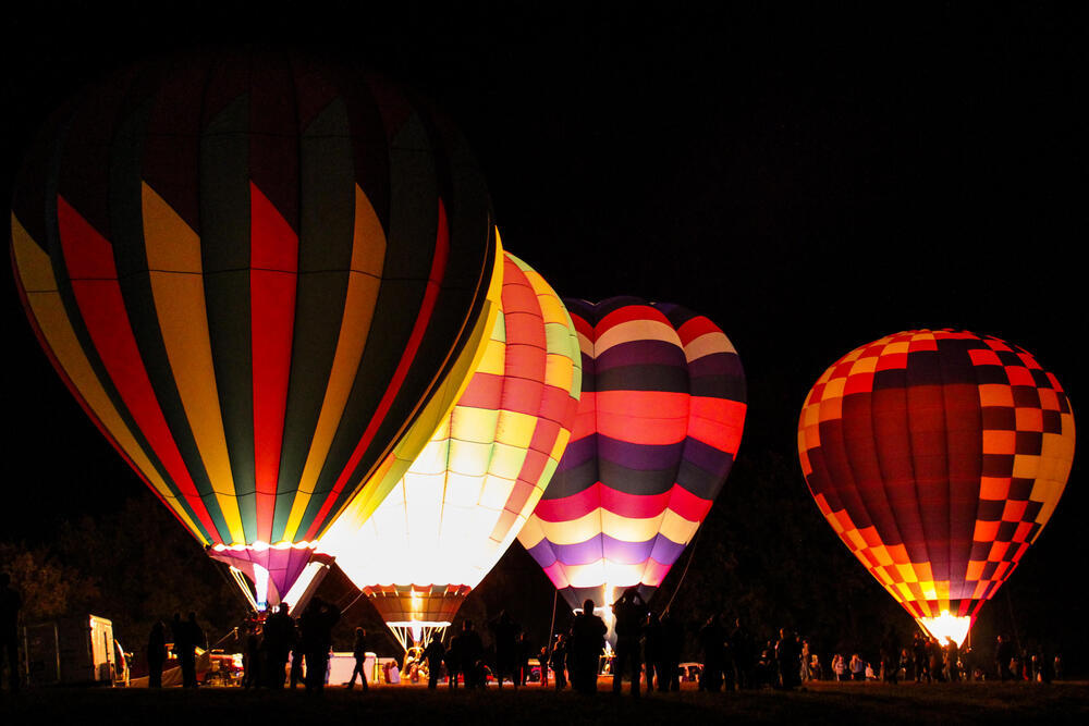 A close up on two hot air balloons