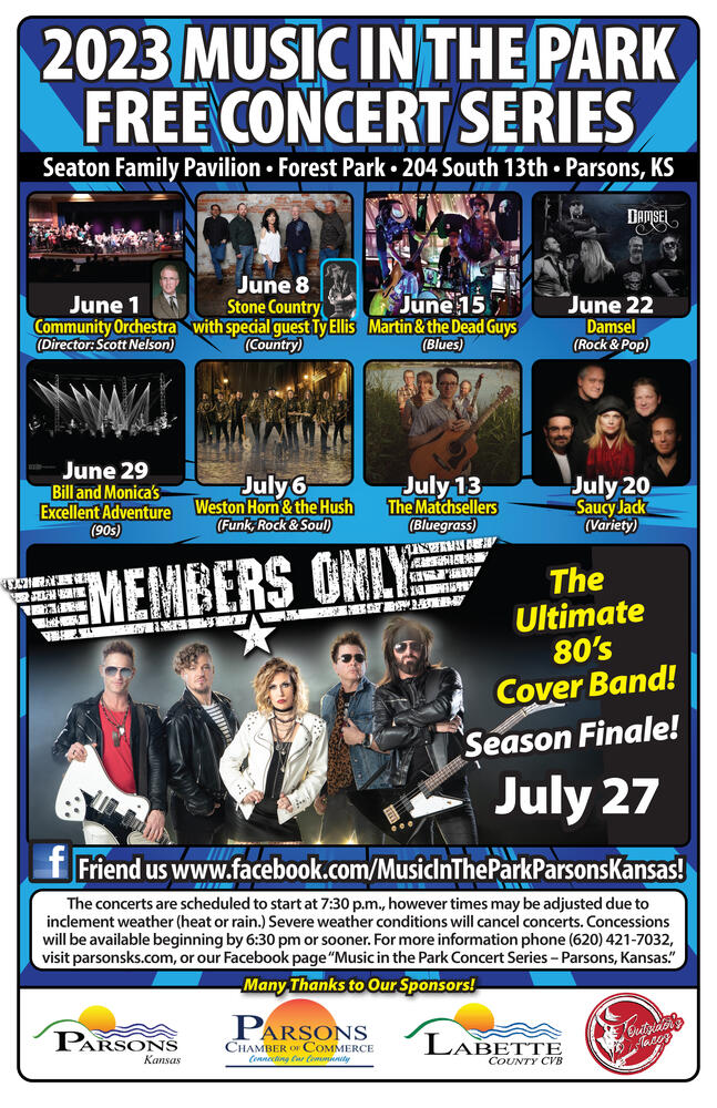 2023 Music in the Park Concert Series poster